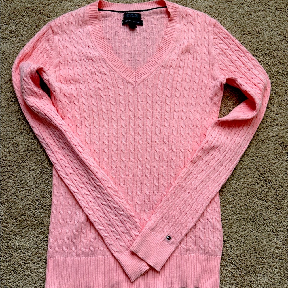 Peach v-neck sweater NWOT